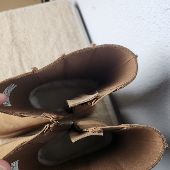 UGG Tan Suede Boots with Cozy Lining - Picture 9 of 10